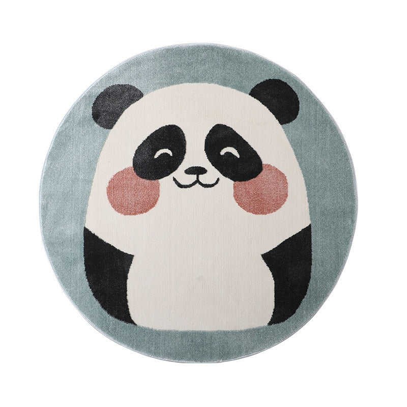 Tapis pour chambre d'enfant rond panda