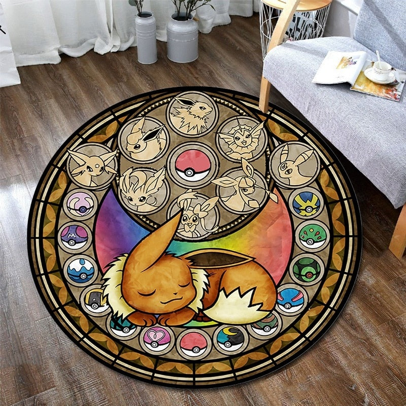 Tapis rond Pokemon Évoli