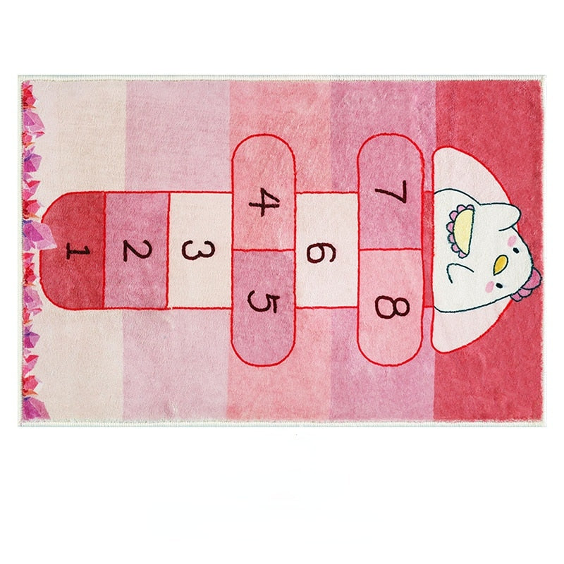 Tapis de jeu marelle pour enfant poule