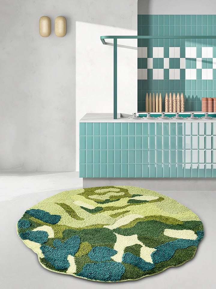 Tapis chambre enfant vert camouflage