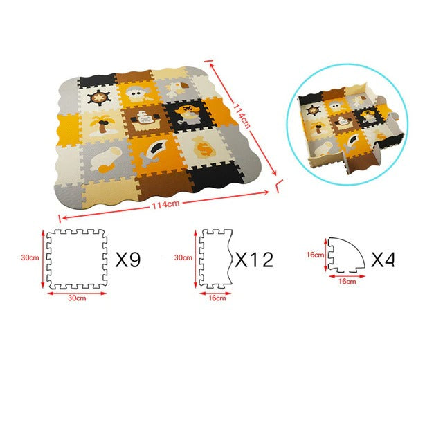 Tapis mousse dessin de jouets avec clôture