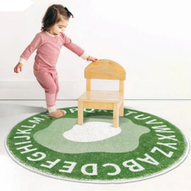 Tapis rond chambre enfant alphabet