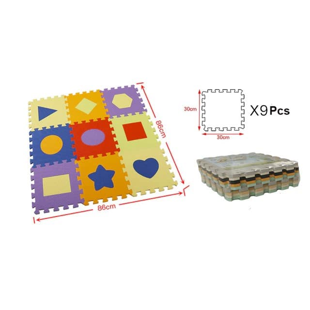 Tapis mousse pour chambre bébé avec des formes géométriques