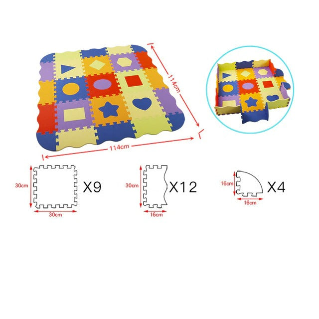 Tapis mousse formes géométriques avec clôture