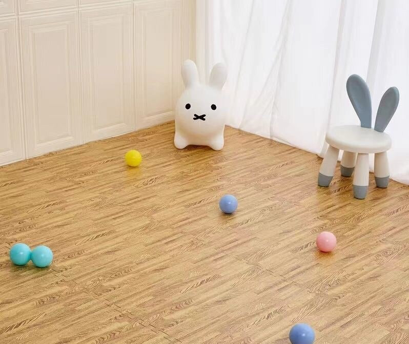 Tapis puzzle de sol bébé en mousse style parquet